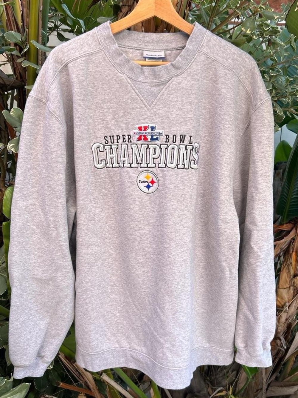Vintage 2006 Reebok Pittsburgh Steelers Super Bowl XL Champions Sweatshirt XL